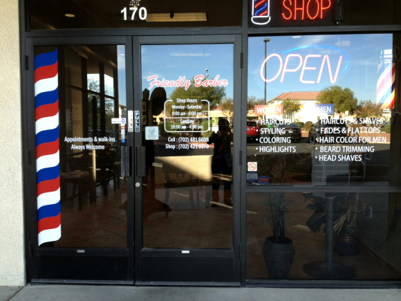 Entrace to Friendly Barber